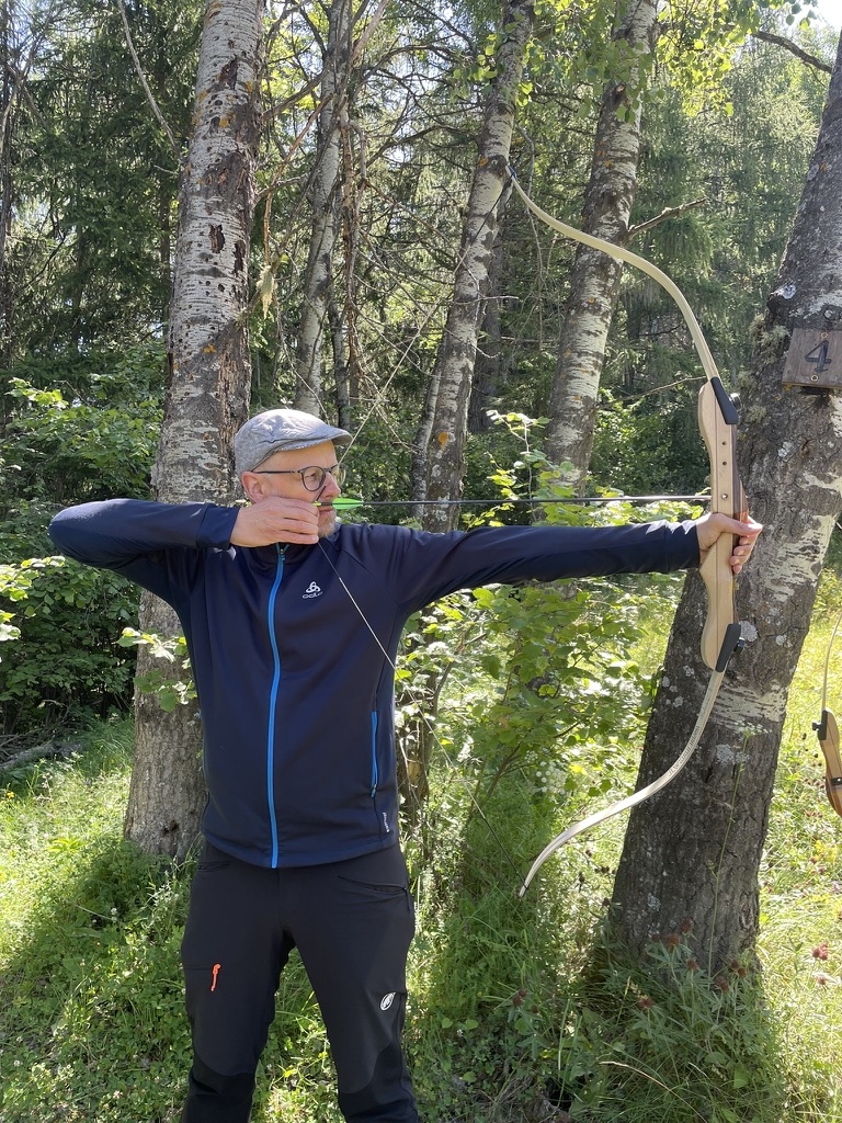 Archery practice outdoors